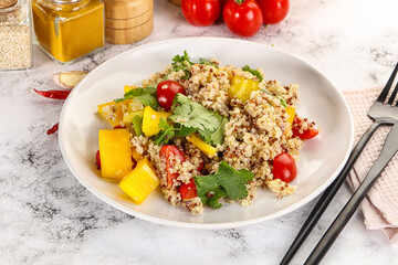 Dietary vegetarian quinoa with vegetables
