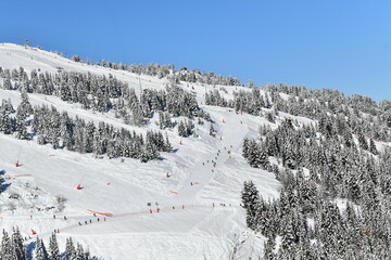 Ski slopes of Courchevel ski resort 
