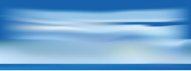 PrintSky Blue and Cloud Background, Vector beautiful landscape nature Horizon Spring Clear Sky in Morning by the beach, sunrise in Summer, Backdrop banner panorama white clouds with blue sea.