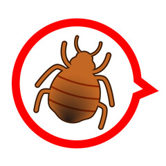 トコジラミをズームアップするイラスト