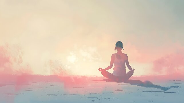A yoga pose illustration. Showing calmness in the environment.