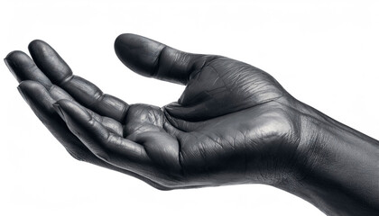 Hand of black man isolated on white