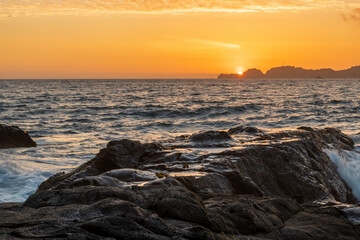 sunset on the Pacific coast