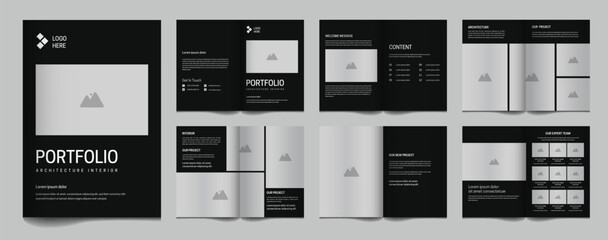 Fototapeta na wymiar Portfolio architecture interior brochure template minimalist design