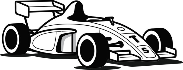 Formula Car Vector Illustration with Dynamic Motion Effects