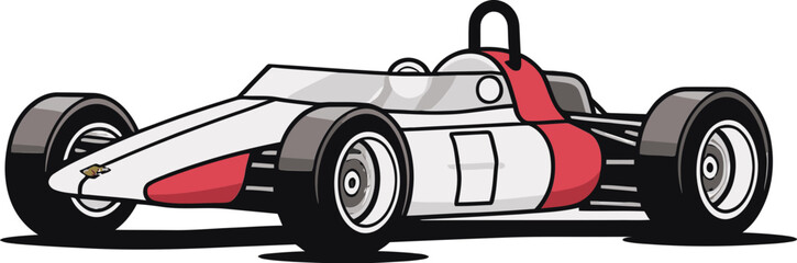 Formula Car Vector Illustration in a High-Speed Chase