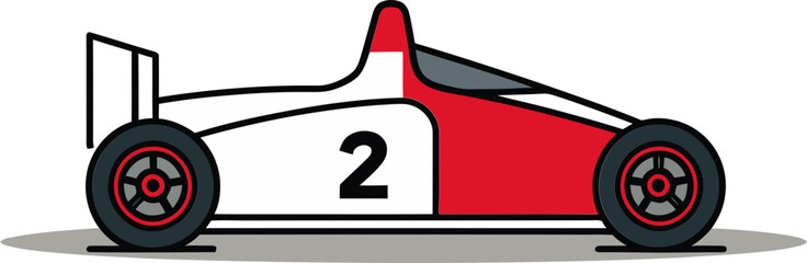 Formula Car Vector Illustration Cornering with Precision
