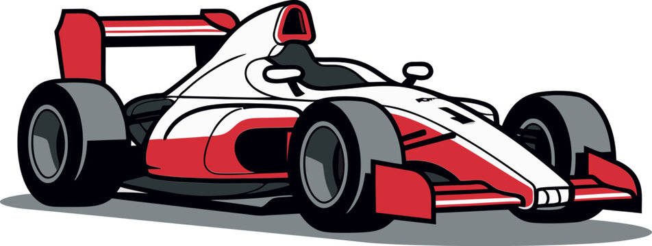 Formula Car Vector Illustration Racing in the Dark