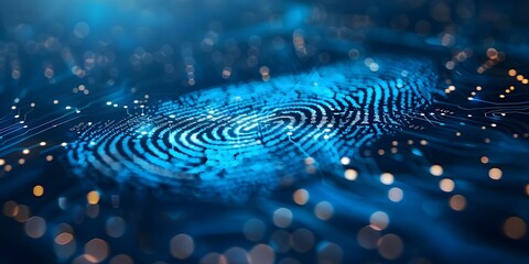 Enhancing Security with Fingerprint Scanners for Biometric Identity Verification and Data Protection. Concept Biometric Security, Identity Verification, Data Protection, Fingerprint Scanners - obrazy, fototapety, plakaty