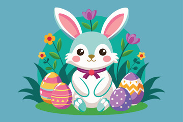 easter vibes sublimation cute bunny vector design .eps