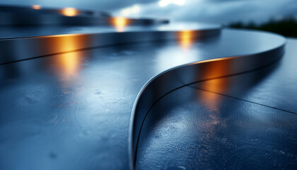 Obraz premium Abstract metallic surface with a brushed finish, under a soft overcast light