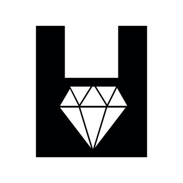 Diamond logo Logo combine with letter H vector template
