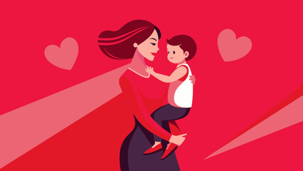 Mothers day mom and son vector illustration