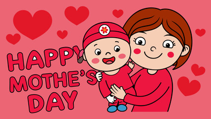 creative-design-of-a-greeting-card-for-mother-s-day vector illustration 