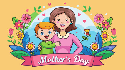 creative-design-of-a-greeting-card-for-mother-s-day vector illustration 