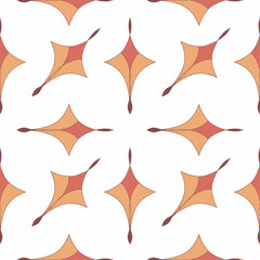 vector graphics, seamless pattern in a floral motif, Moroccan grid in the style of flowers, squares, triangles