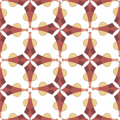 vector graphics, seamless pattern in a floral motif, Moroccan grid in the style of flowers, squares, triangles