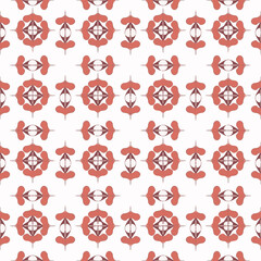 vector graphics, seamless pattern in a floral motif, Moroccan grid in the style of flowers, squares, triangles