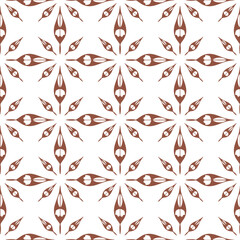 vector graphics, seamless pattern in a floral motif, Moroccan grid in the style of flowers, squares, triangles