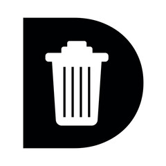 Garbage bin logo Logo combine with letter D vector template