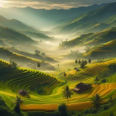 Acrylic prints Mu Cang Chai  Rice fields on terraced of Mu Cang Chai, YenBai, Vietnam.