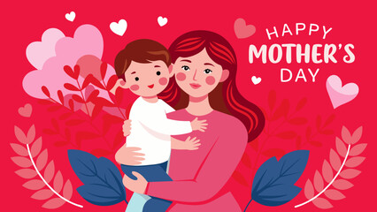 create-a-beautiful-post-for-mothers-day- vector illustration 
