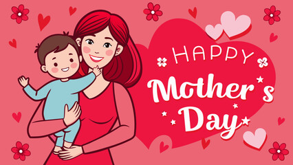 create-a-beautiful-post-for-mothers-day- vector illustration 