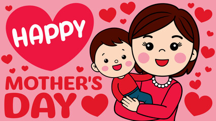 create-a-beautiful-post-for-mothers-day- vector illustration 