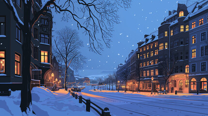 Fototapeta na wymiar Oslo Winter Lights
