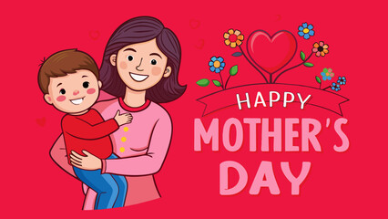 create-a-beautiful-post-for-mothers-day- vector illustration 