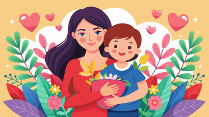 Obraz na płótnie Canvas create-a-beautiful-post-for-mothers-day- vector illustration 