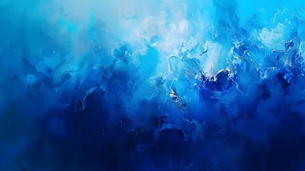 Poster Abstract blue paint wallpaper. Detailed stroke of paint. © KHF