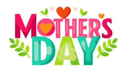 happy-mother-s-day-text-on-white-background vector illustration