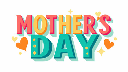 happy-mother-s-day-text-on-white-background vector illustration