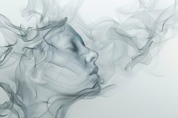 abstract smoke background making up persons face
