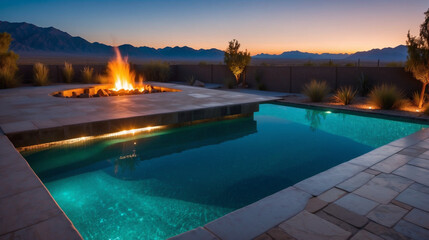 Custom swimming pool and outdoor living area