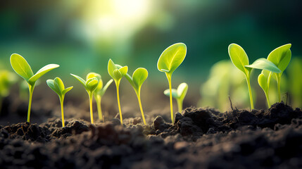 small green plants on the land