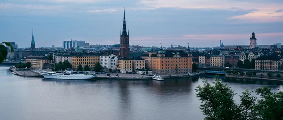 Fototapeten View of Stockholm from Mariaberget, Södermalm, Stockholm, Sweden © notglossymatt