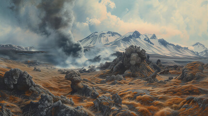 Reykjaviks Volcanic Landscapes - obrazy, fototapety, plakaty