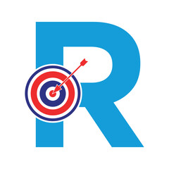 Target Logo combine with letter R vector template