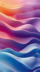 Vertical AI illustration serene layered waves in sunset colors. Concept backgrounds and textures.