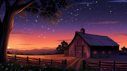 Rustic Barn Twilight