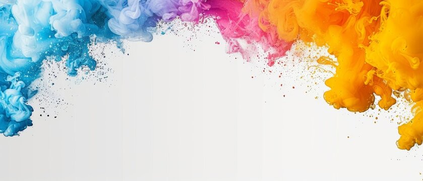  the colors of the rainbow are mixed in with each other on a white background with a place for the text.