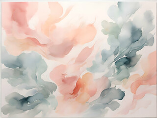 abstract minimalistic water color art in soft pastel shades