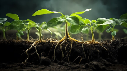 small green plants on the land