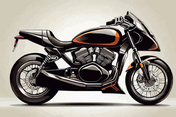 Obraz na płótnie Canvas Motorcycle Chopper Bike Drive Hog watercolor painting Abstract background.