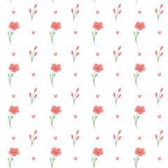Fototapeta na wymiar Cute spring seamless vector pattern with flowers