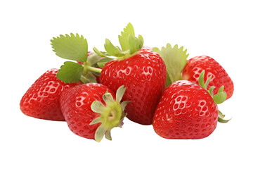 fresh strawberries isolated on transparent or white background, png