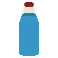 Blue drink bottle flat icon. Vector illustration