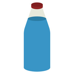 Blue drink bottle flat icon. Vector illustration